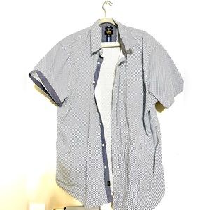 LEE Premium Select White With blue Dots Button-Up Shirt